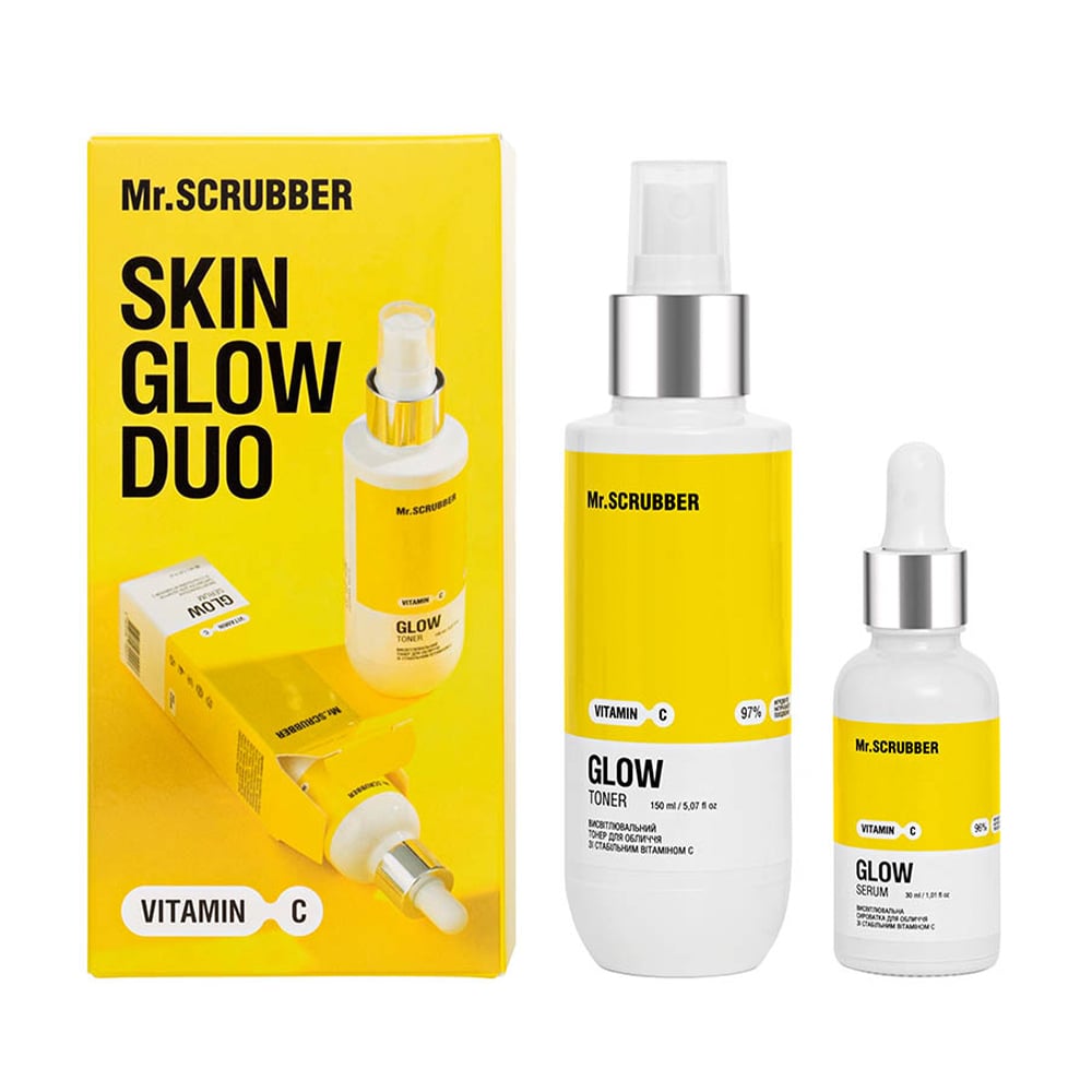 Подарунковий набір Mr.Scrubber Vitamin C Skin Glow Duo (тонер, 150 мл + сироватка, 30 мл)